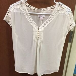 2/$10 Boho sheer crocheted shirt